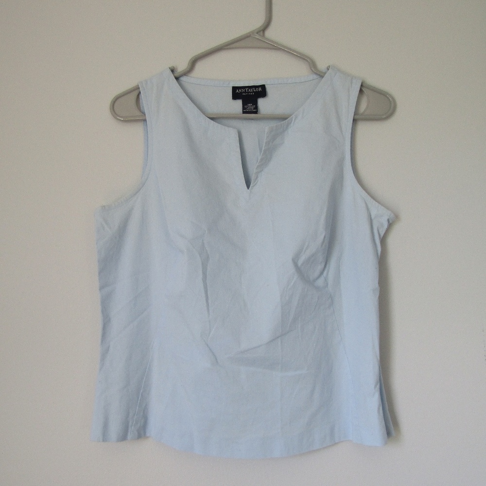 Ann Taylor Fitted Tank in Pale Blue